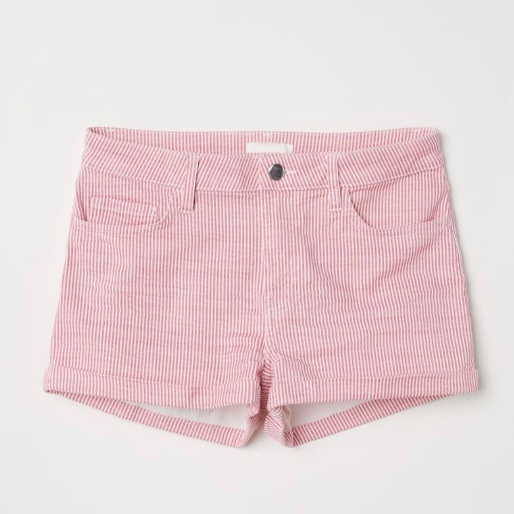 Red and white stripe shorts H&M size 4